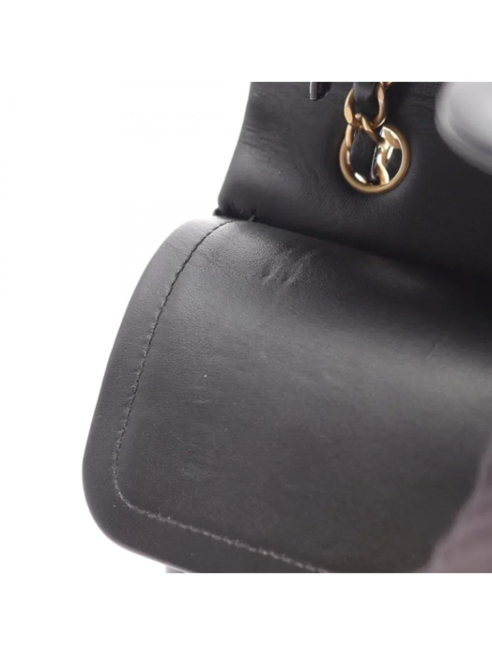 Chanel Shoulder Bag Quilted Egyptian Charm Double Flap Black Lambskin Chain